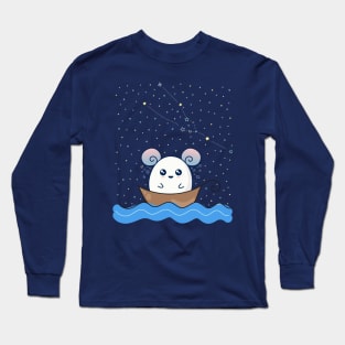 Sailing Under the Night Sky  Logo Design Long Sleeve T-Shirt